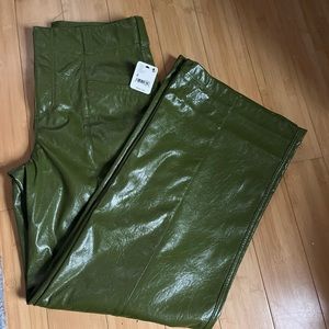 7ForAllMankind Shiny Faux Leather Wide Leg Pants